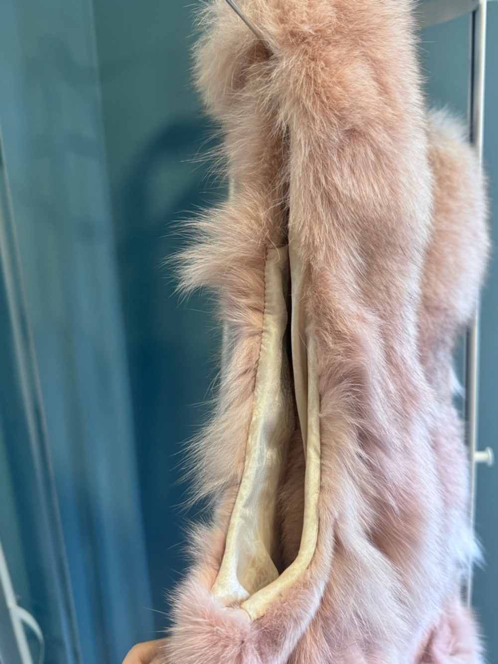 Vintage Blush Fox Fur Vest | Soft Luxe | Statement Buckle - Picture 5 of 11